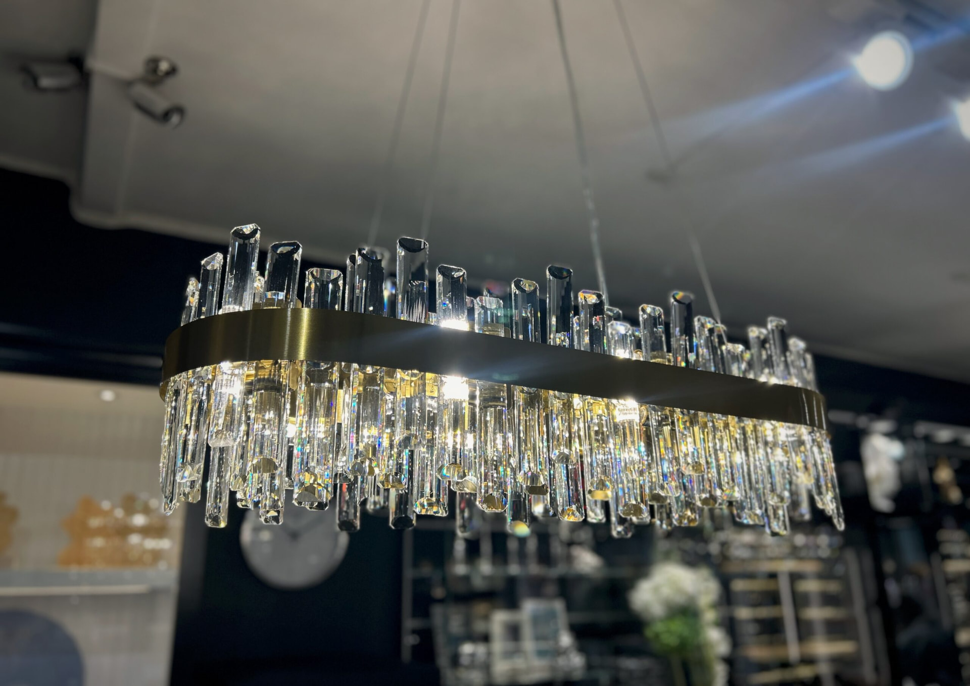 Lysekrone i butikken